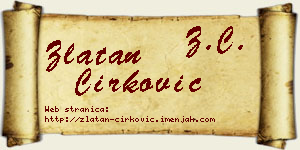Zlatan Ćirković vizit kartica